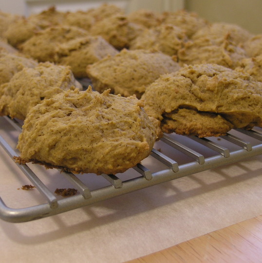 Iced Pumpkin Cookies - cookies cooling