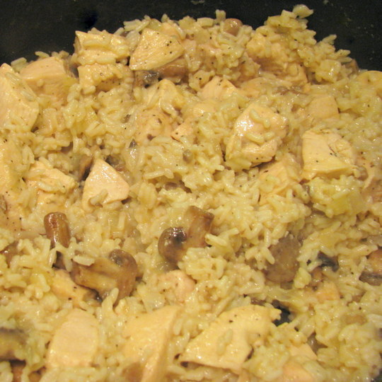 Skillet Chicken and Rice - Cooked