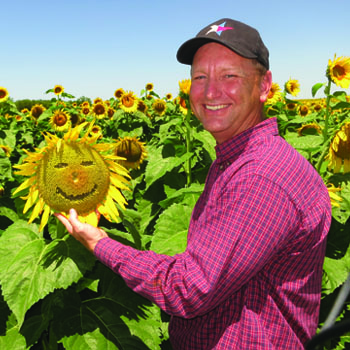 Texas sunflower farmer Rodney Schronk