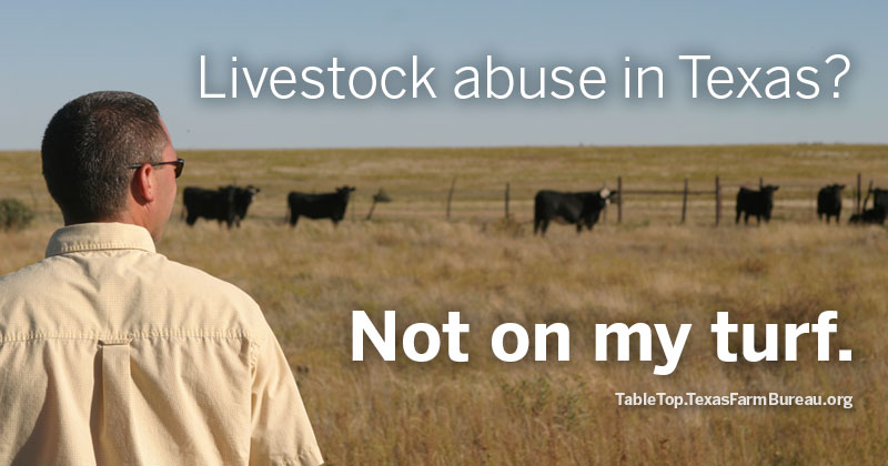 Livestock abuse in Texas? Not on my turf. Texas Farm Bureau.